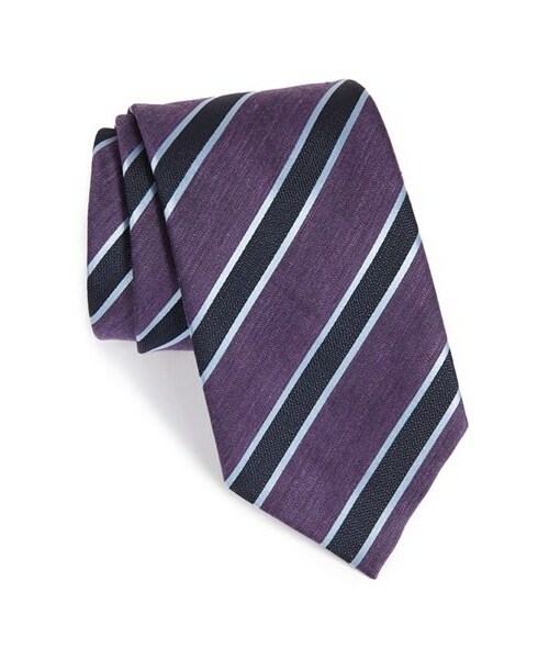 ZEGNA(ゼニア)の「Ermenegildo Zegna Stripe Silk Tie(ネクタイ・メンズ・Dark Purple・Regular)」の3枚目の写真