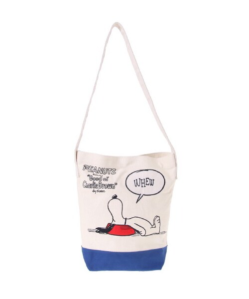 SEVENDAYS=SUNDAY(セブンデイズサンデイ)の「Unisex PEANUTS WHENショルダーバッグ(バッグ・ポーチ・レディース・レッド/ネイビー・F)」の1枚目の写真