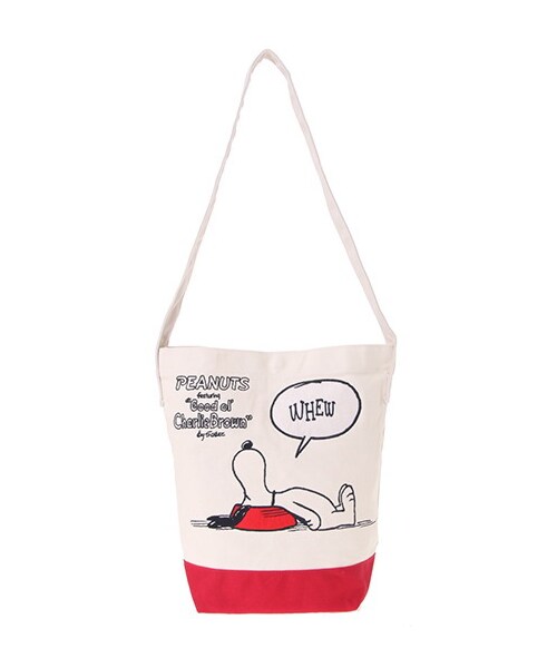 SEVENDAYS=SUNDAY(セブンデイズサンデイ)の「Unisex PEANUTS WHENショルダーバッグ(バッグ・ポーチ・レディース・レッド/ネイビー・F)」の2枚目の写真