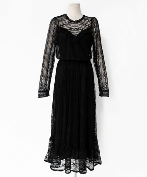 DHOLIC（ディーホリック）の「総レースブラウジングミディワンピース（ワンピース・レディース・ホワイトアイボリー/ブラック・FREE）」の2枚目の写真