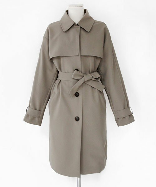 DHOLIC（ディーホリック）の「シングルボタントレンチコート（トレンチコート・レディース・ネイビー/ベージュ/ライトカーキ・FREE）」の3枚目の写真