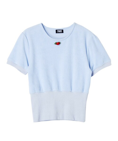 PAMEO POSE（パメオポーズ）の「ANTOINETTE TOPS（Tシャツ/カットソー・レディース・ホワイト/スカイブルー/ネイビー・Ｆ）」の2枚目の写真