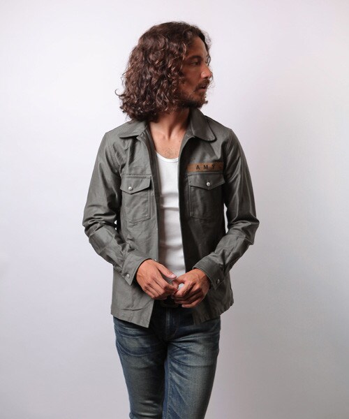 SABLE CLUTCH（セーブルクラッチ）の「コンチョボタンミリタリーシャツジャケット（シャツ/ブラウス・メンズ・カーキ・SMALL/MEDIUM/LARGE/X-LARGE）」の2枚目の写真