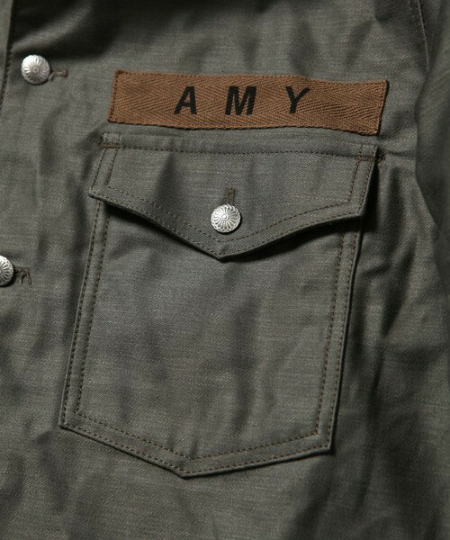 SABLE CLUTCH（セーブルクラッチ）の「コンチョボタンミリタリーシャツジャケット（シャツ/ブラウス・メンズ・カーキ・SMALL/MEDIUM/LARGE/X-LARGE）」の8枚目の写真