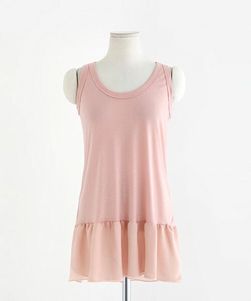 DHOLIC(ディーホリック)の「切替フレアワンピース(ワンピース・レディース・グレー/ホワイトアイボリー/ピンク/ブラック・FREE)」の4枚目の写真