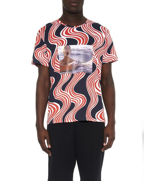 RAF SIMONS(ラフシモンズ)の「Raf Simons Swirl-print cotton-jersey T-shirt(Tシャツ/カットソー・メンズ・other・XL/M/XS/S/L)」の4枚目の写真