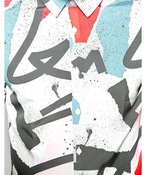 asos（エイソス）の「ASOS Shirt In Short Sleeve With Brushstroke Print（シャツ/ブラウス・メンズ・multi・L-Chest 40-42"/XXS-Chest 32-34"/XL-Chest 42-44"/XS-Chest 34-36"/XXXL-Chest 46-48in (116-121cm)/S-Chest 36-38"/XXL-Chest 44-46"）」の2枚目の写真