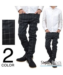 2c | チェック柄スラックス★キレイめ★2色★【送料無料】(ブルゾン)