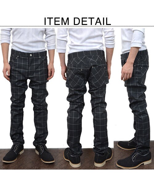 2c（ツーシー）の「チェック柄スラックス★キレイめ★2色★【送料無料】（ブルゾン・メンズ・その他）」の4枚目の写真