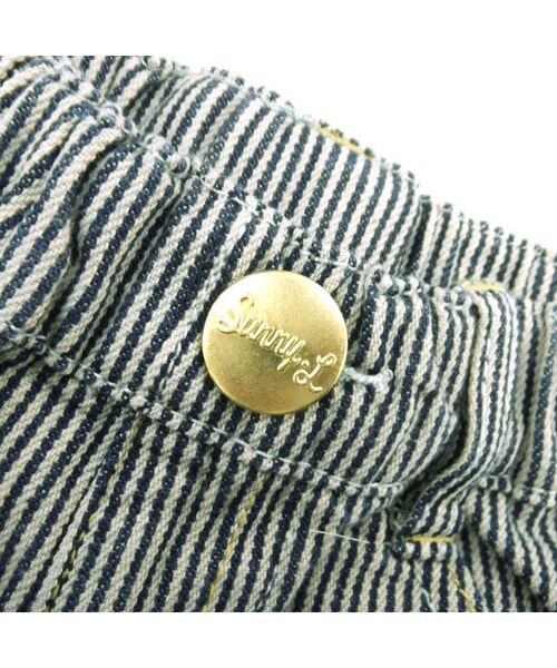 apres les cours（アプレレクール）の「◎デニムハーフパンツ(5分丈)（パンツ・キッズ・ブルー/ネイビーブルー/ストライプ柄・80/90/95/100/110/120/130/140）」の14枚目の写真