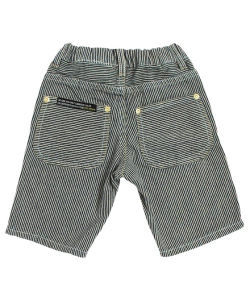 apres les cours（アプレレクール）の「◎デニムハーフパンツ(5分丈)（パンツ・キッズ・ブルー/ネイビーブルー/ストライプ柄・80/90/95/100/110/120/130/140）」の8枚目の写真