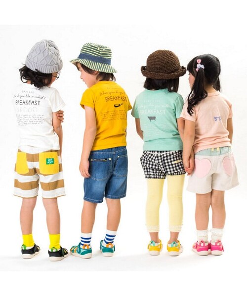 apres les cours(アプレレクール)の「◎BREAKFAST4柄Tシャツ(トップス・キッズ・アイボリー/ミント/マスタード/ピンク・80/90/95/100/110/120/130/140)」の17枚目の写真