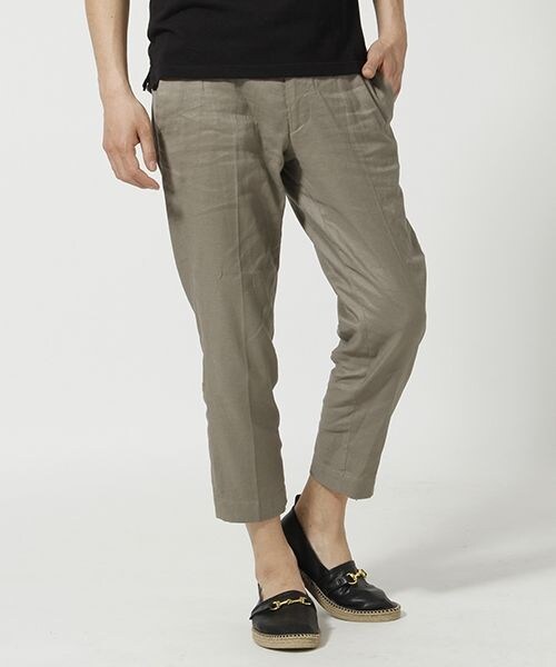 GLOBAL WORK（グローバルワーク）の「メンアサストレッチクロップド（パンツ・メンズ・ライトベージュ52/カーキブラウン75/ブルー(ウィンドウペンチェク)87/ネイビー88・Ｓ/Ｍ/Ｌ/ＸＬ）」の2枚目の写真