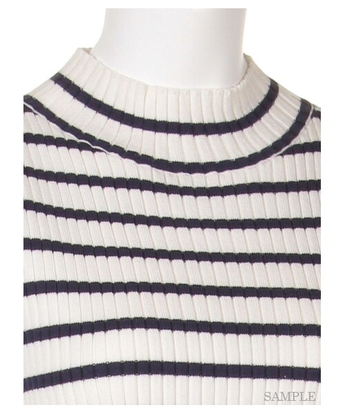 SNIDEL（スナイデル）の「チュールコンビワンピース（ニットワンピース・レディース・OWHTxNVY/LBLU/NVY・F）」の7枚目の写真