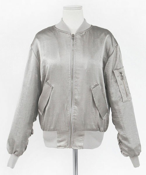 DHOLIC（ディーホリック）の「グロッシーカラーブルゾン（ブルゾン・レディース・アイボリー/ネイビー/グレー/ブラック・FREE）」の3枚目の写真