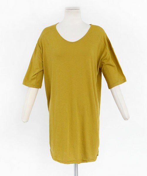 DHOLIC（ディーホリック）の「ラウンドネックルーズフィットTシャツ（Tシャツ/カットソー・レディース・ホワイト/マスタード/ブラックグレー/グレーベージュ/ブラック・FREE）」の5枚目の写真