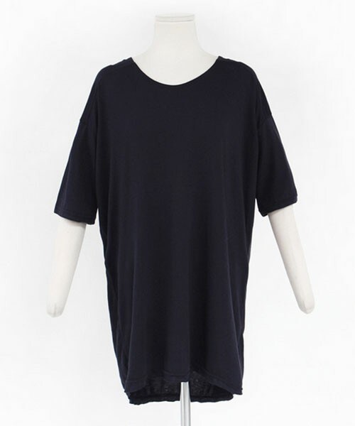 DHOLIC（ディーホリック）の「ラウンドネックルーズフィットTシャツ（Tシャツ/カットソー・レディース・ホワイト/マスタード/ブラックグレー/グレーベージュ/ブラック・FREE）」の2枚目の写真