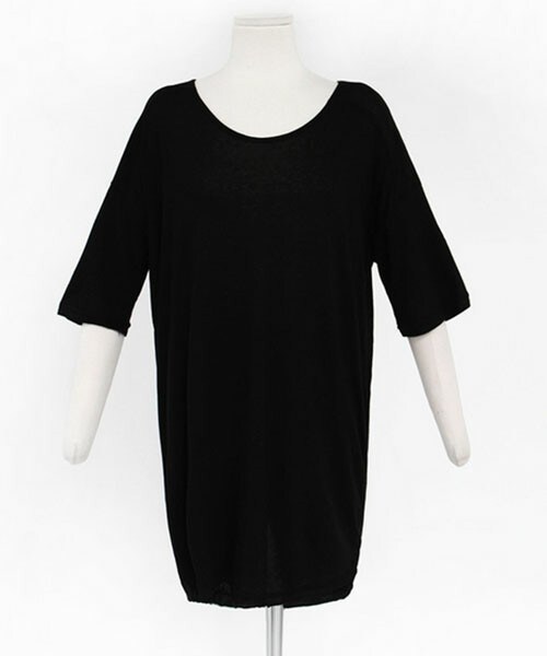 DHOLIC（ディーホリック）の「ラウンドネックルーズフィットTシャツ（Tシャツ/カットソー・レディース・ホワイト/マスタード/ブラックグレー/グレーベージュ/ブラック・FREE）」の3枚目の写真