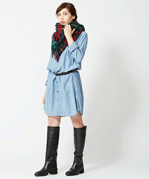 Traditional Weatherwear(トラディショナルウェザーウェア)の「Traditional Weatherwear 大判チェックブランケットマフラー(ストール/ショール・レディース・ブラック系その他/グリーン/ブルー系その他/レッド/レッド系その他/その他/イエロー/その他2・FREE)」の12枚目の写真