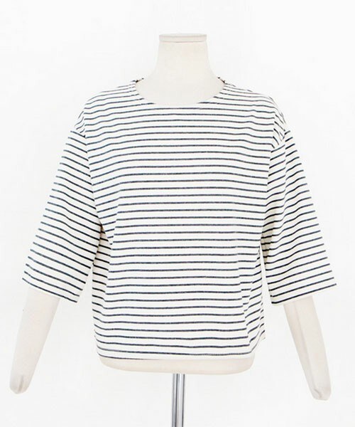 DHOLIC（ディーホリック）の「ボーダールーズTシャツ（Tシャツ/カットソー・レディース・ホワイトアイボリー/グレー/ネイビー/ブラック・FREE）」の3枚目の写真