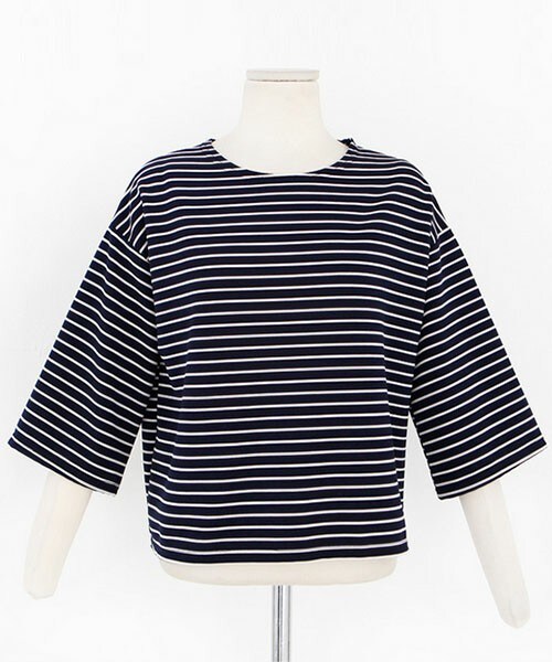 DHOLIC（ディーホリック）の「ボーダールーズTシャツ（Tシャツ/カットソー・レディース・ホワイトアイボリー/グレー/ネイビー/ブラック・FREE）」の4枚目の写真