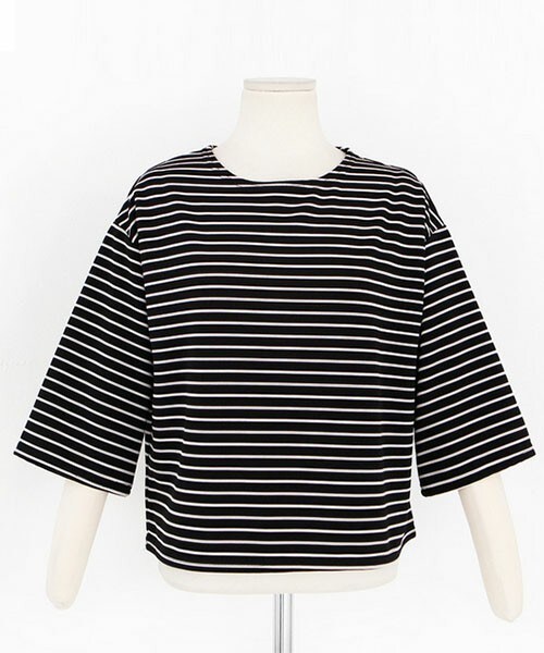 DHOLIC（ディーホリック）の「ボーダールーズTシャツ（Tシャツ/カットソー・レディース・ホワイトアイボリー/グレー/ネイビー/ブラック・FREE）」の2枚目の写真