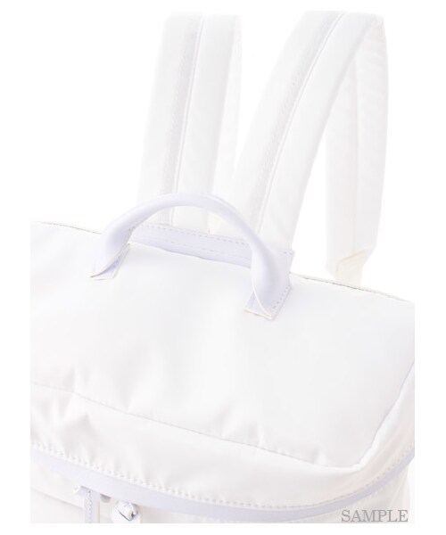 emmi（エミ）の「【emmi atelier】レザープレートリュック（リュック・レディース・WHT/BLK/WHTxBLK・F）」の8枚目の写真