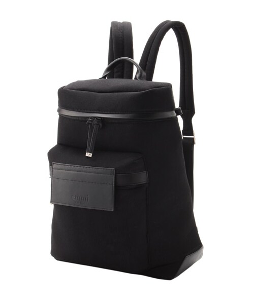 emmi（エミ）の「【emmi atelier】レザープレートリュック（リュック・レディース・WHT/BLK/WHTxBLK・F）」の2枚目の写真