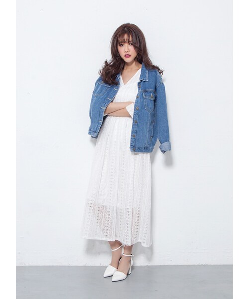 gracegift（グレースギフト）の「韓國尖頭繞踝低跟涼鞋（その他・レディース・白/黑/銀・35/36/37/38/39/40）」の7枚目の写真