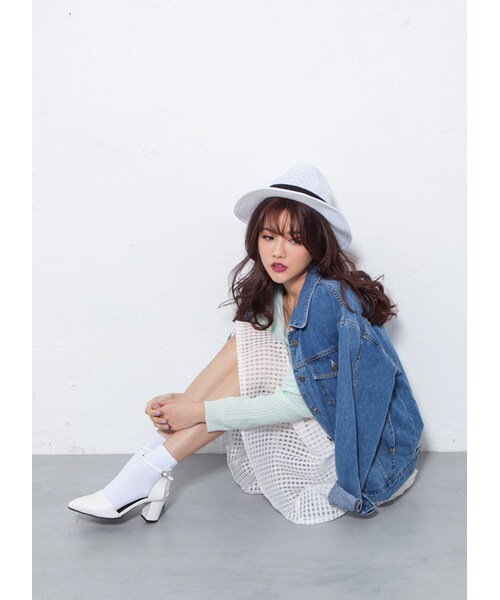 gracegift（グレースギフト）の「韓國尖頭繞踝低跟涼鞋（その他・レディース・白/黑/銀・35/36/37/38/39/40）」の9枚目の写真