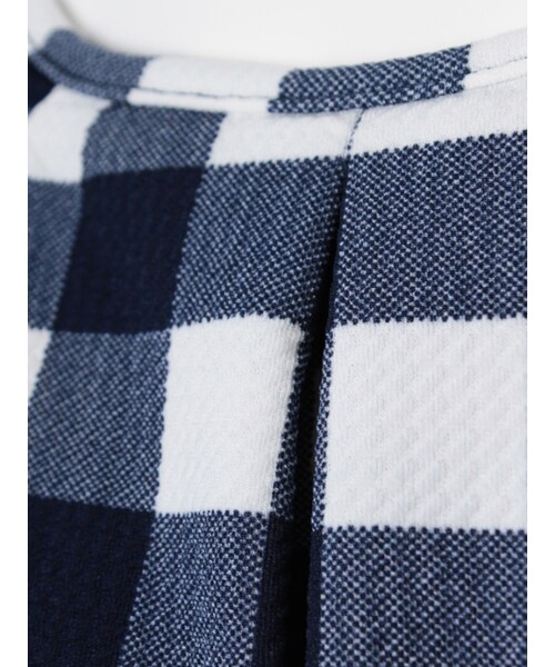 31 Sons de mode(トランテアン ソン ドゥ モード)の「チェック/ストライプ裾シャーリングプルオーバー(Tシャツ・カットソー・レディース・ライトグリーンチェック/ネイビーチェック・36)」の7枚目の写真