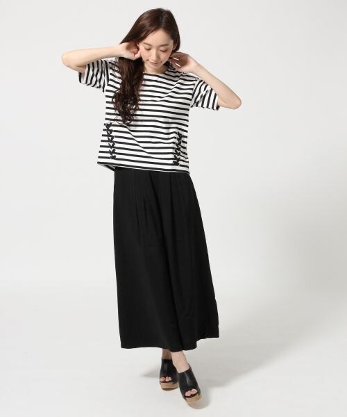 JEANASIS（ジーナシス）の「サイドレースアッププルオーバーSS（トップス・レディース・オフホワイト(05)/ホワイト×ブラック(08)/グレー(15)/ネイビー(88)・FREE）」の13枚目の写真