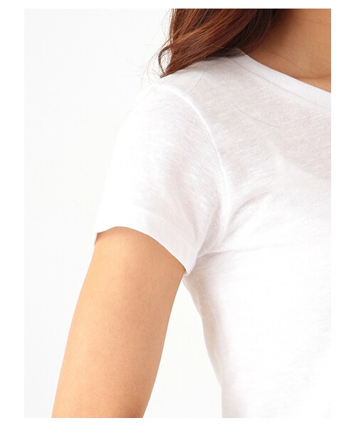 earth music&ecology（アースミュージックアンドエコロジー）の「Hanes×earthTシャツ（Tシャツ・レディース・ホワイト/杢グレー/ブラック/ネイビー・S/M）」の5枚目の写真