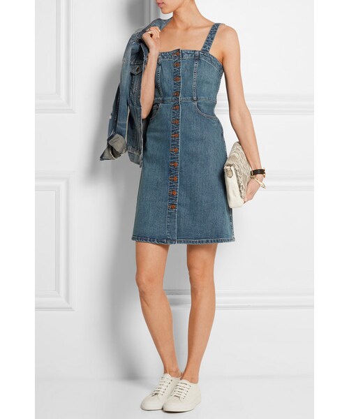 madewell(メイドウェル)の「Madewell Stretch-denim dress(ワンピース・レディース・Blue・US6/US0/US2/US4/US12/US8/US10)」の4枚目の写真