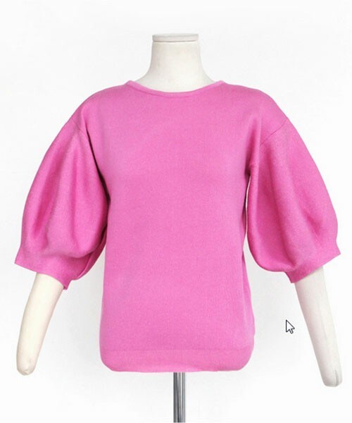 DHOLIC（ディーホリック）の「バルーンスリーブトップス（Tシャツ/カットソー・レディース・ホワイトアイボリー/ピンク/レモン/ブラック・FREE）」の4枚目の写真