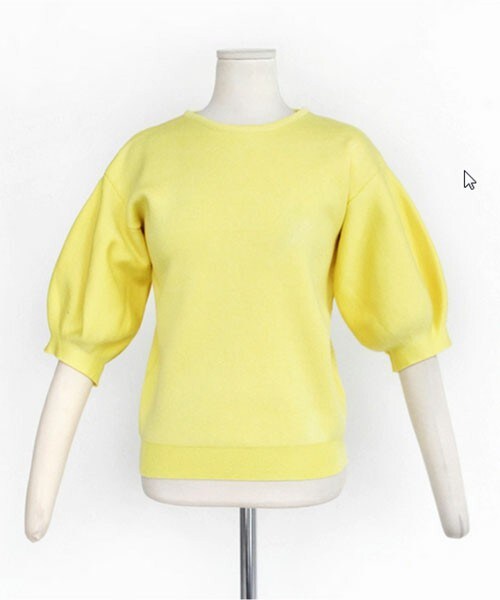 DHOLIC（ディーホリック）の「バルーンスリーブトップス（Tシャツ/カットソー・レディース・ホワイトアイボリー/ピンク/レモン/ブラック・FREE）」の3枚目の写真