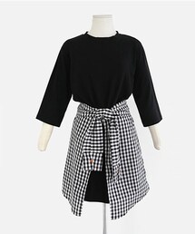 DHOLIC | ギンガムチェック腰巻風ワンピース(ワンピース)