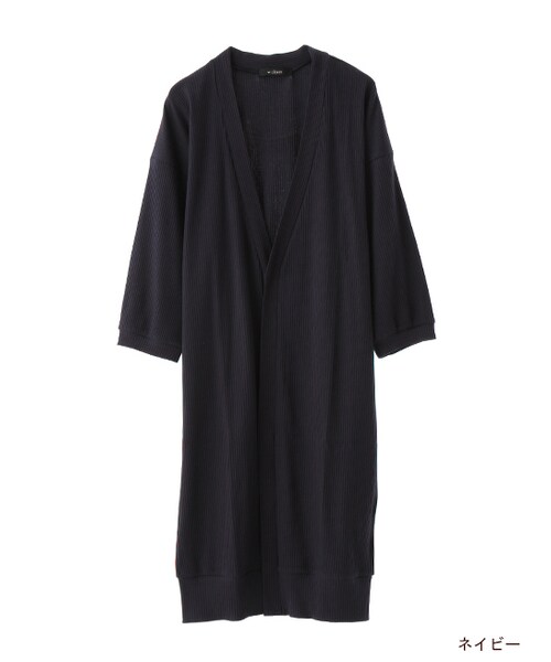 w closet（ダブルクローゼット）の「リブロングカーディガン（トップス・レディース・オフホワイト/グレー/ネイビー・FREE）」の4枚目の写真