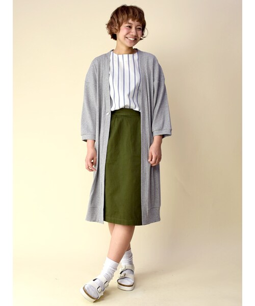 w closet（ダブルクローゼット）の「リブロングカーディガン（トップス・レディース・オフホワイト/グレー/ネイビー・FREE）」の10枚目の写真