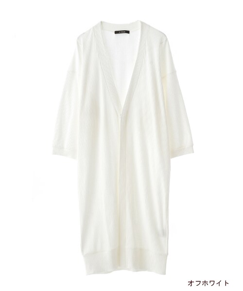 w closet（ダブルクローゼット）の「リブロングカーディガン（トップス・レディース・オフホワイト/グレー/ネイビー・FREE）」の2枚目の写真