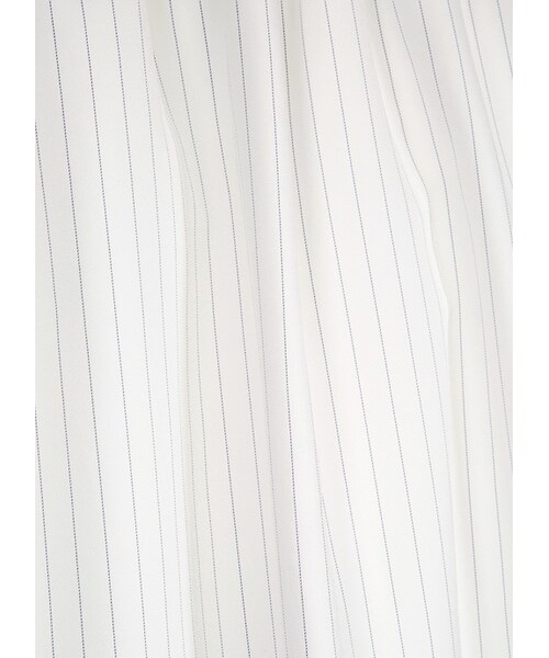 gracegift（グレースギフト）の「韓國清新學院條紋及膝裙（スカート・レディース・白・F）」の3枚目の写真