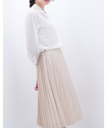 mooncat | 厚雪紡百褶中裙色(スカート)