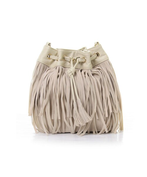 31 Sons de mode（トランテアン　ソン　ドゥ　モード）の「フリンジバッグ《予約アイテム》（バッグ・レディース・ブラック/キャメル/ベージュ・フリー）」の3枚目の写真