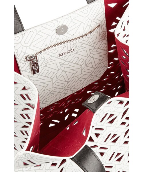 KENZO(ケンゾー)の「KENZO Printed laser-cut textured-leather tote(トートバッグ・レディース・White)」の2枚目の写真