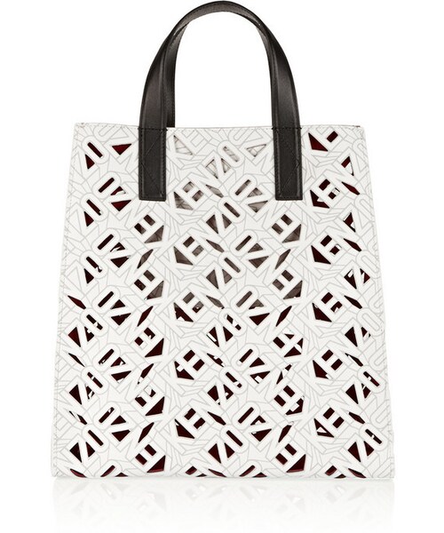 KENZO(ケンゾー)の「KENZO Printed laser-cut textured-leather tote(トートバッグ・レディース・White)」の6枚目の写真