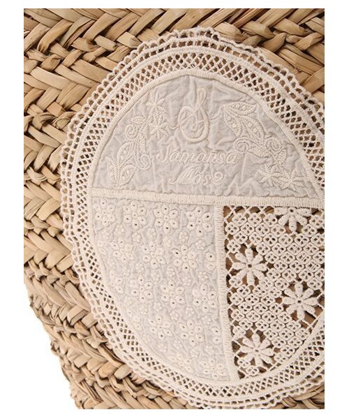 Samansa Mos2(サマンサ モスモス)の「レース付パイピング水草トートバッグ(バッグ・ポーチ・レディース・ブラック/ベージュ・F)」の6枚目の写真