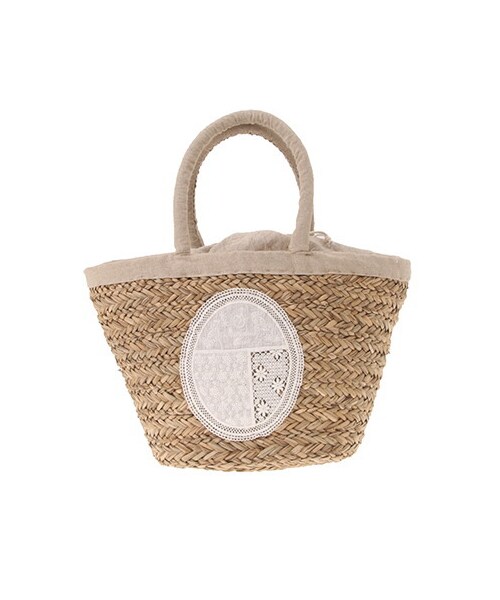 Samansa Mos2(サマンサ モスモス)の「レース付パイピング水草トートバッグ(バッグ・ポーチ・レディース・ブラック/ベージュ・F)」の2枚目の写真