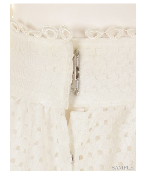 SNIDEL(スナイデル)の「スカラップ刺繍ラップスカート(膝丈スカート・レディース・WHT/YEL/STRIPE・0/1)」の8枚目の写真