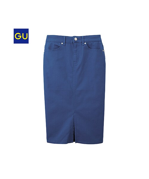 GU(ジーユー)の「(GU)ミドルタイトスカート(WOMEN ⁄ スカート・レディース・BLACK/BLUE・L/S/M/XL)」の2枚目の写真