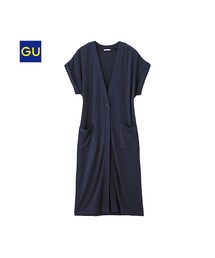 GU | （GU）ロングカットソーカーディガン（半袖）(ジャケット/アウター)